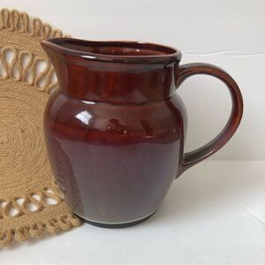 Stoneware handmade pottery drinking pitcher glazed earthenware